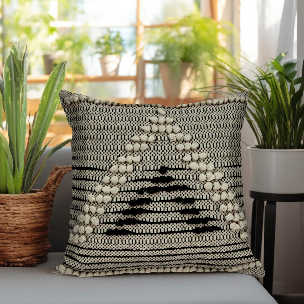 Parkland Collection Janice Bohemian Beige Pillow Cover With Poly Insert