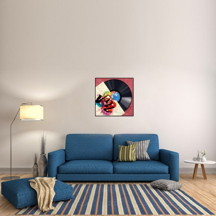 "Vinyl Club, Jazz" Framed Canvas Giclee by Steven Hill, 31x31"