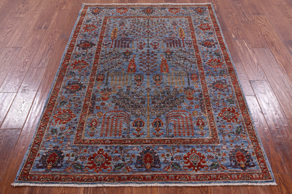 4' 2" X 6' 0" Persian Ziegler Handmade Wool Rug Q11158