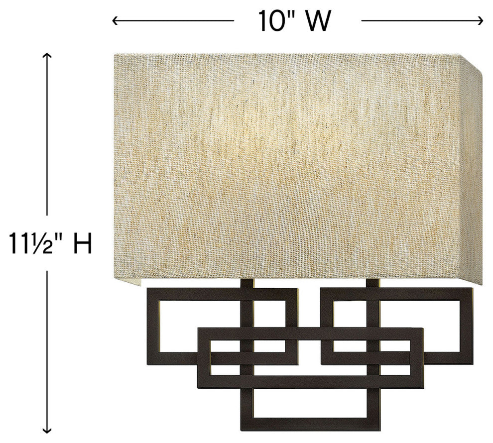 Hinkley Lanza Two Light Sconce, Oil Rubbed Bronze