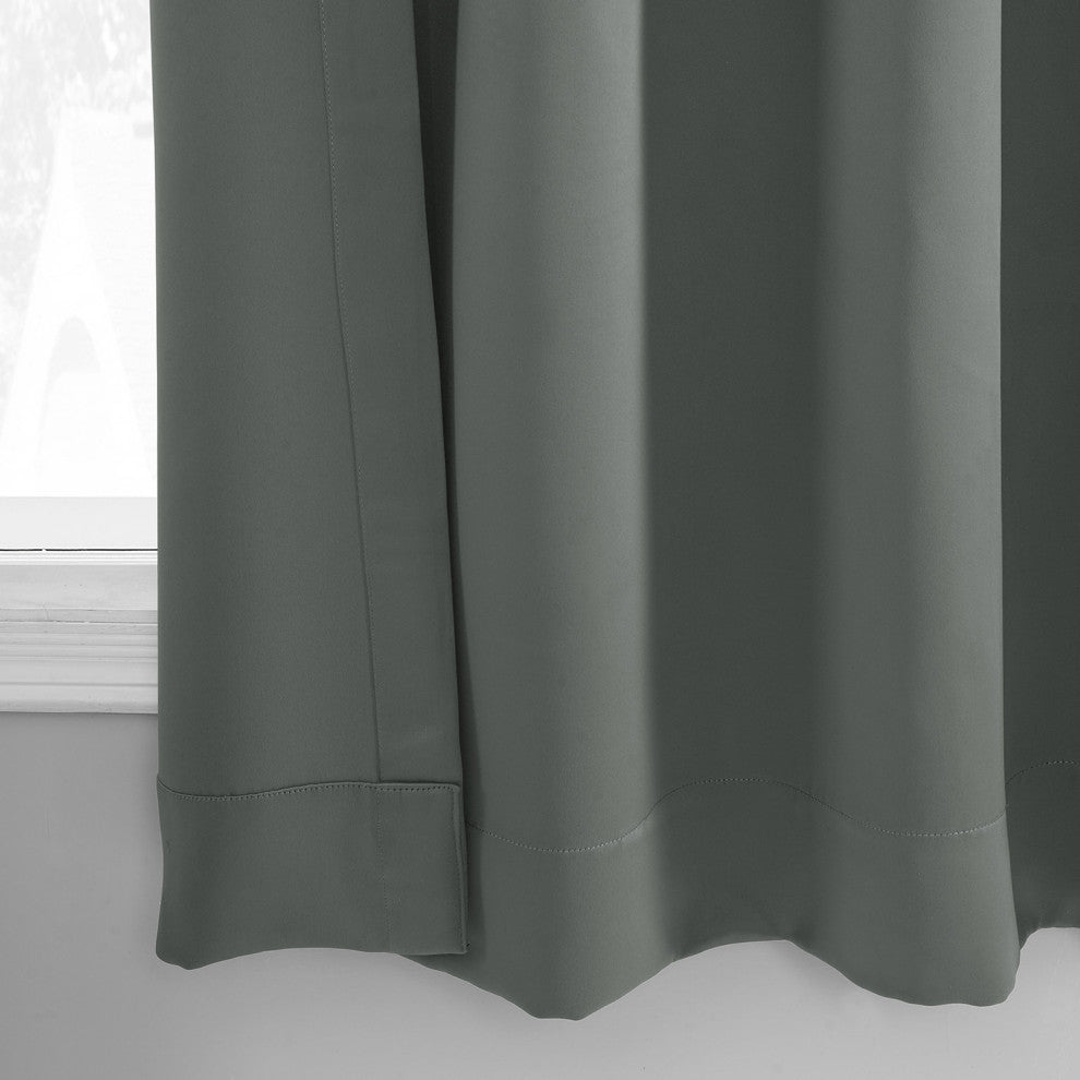 Neutral Grommet Gray Room Darkening Curtain, Set of 2, 50"x63"