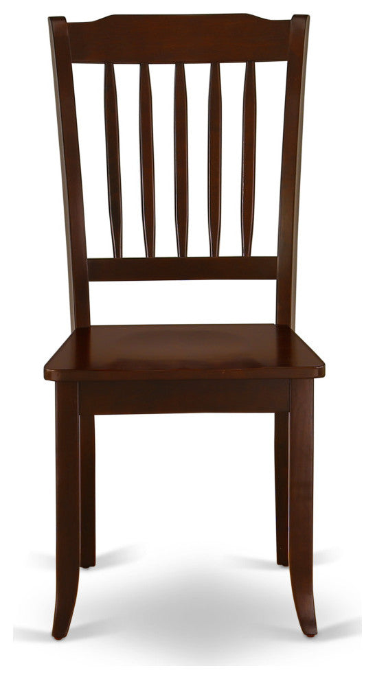 Hlda5-Mah-W 5Pc Round 42"Table And 4 Vertical Slatted Chairs
