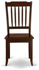 Hlda5-Mah-W 5Pc Round 42"Table And 4 Vertical Slatted Chairs