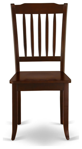 Hlda5-Mah-W 5Pc Round 42"Table And 4 Vertical Slatted Chairs