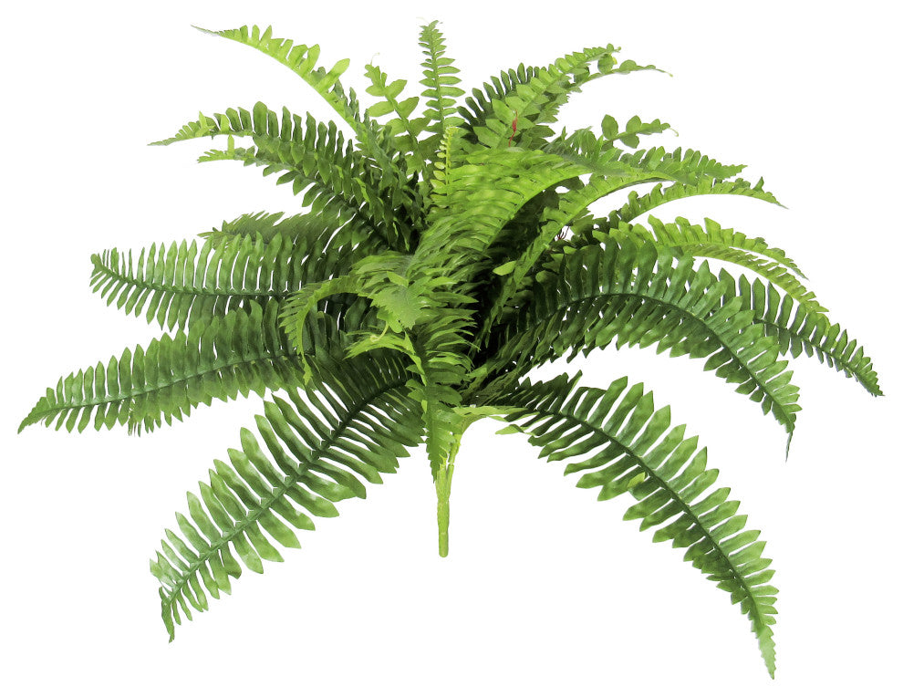 Artificial Boston Fern Leaf Stem Plant Greenery Foliage Bush 20"