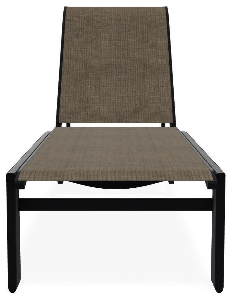 Kendall Sling Stackable Outdoor Chaise Lounge, Kora/Black