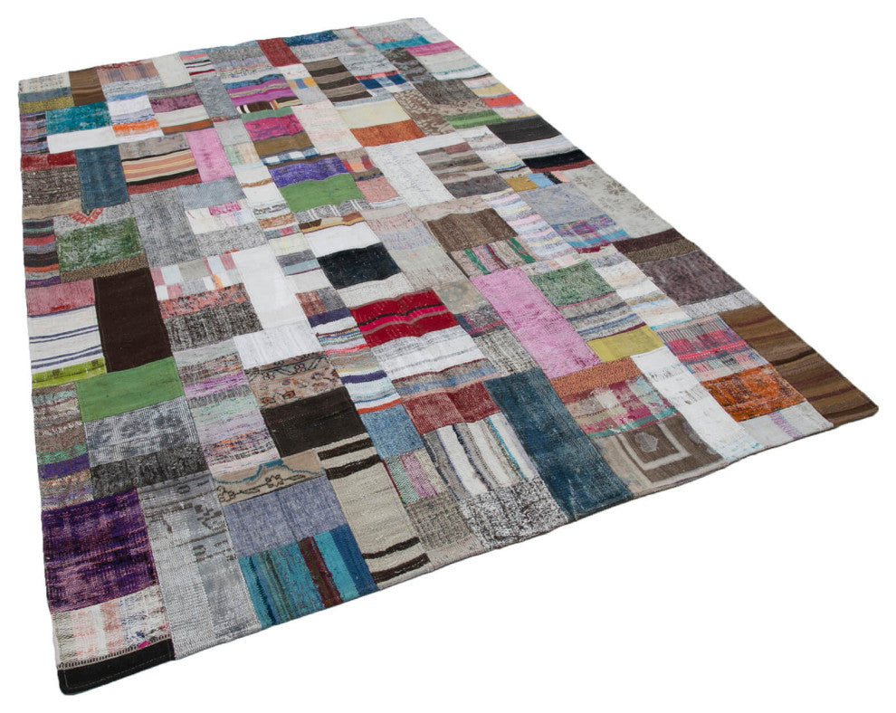 Rug N Carpet - Handmade Anatolian 6' 7'' x 9' 10'' Tribal Patchwork Kilim Rug