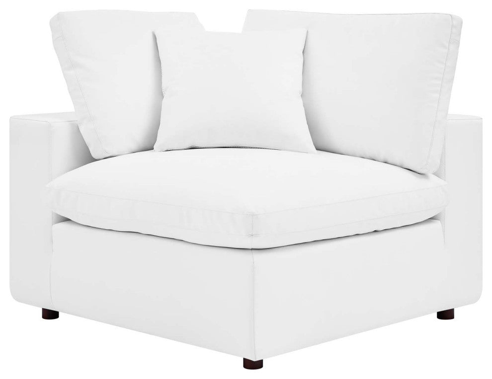 Sectional Sofa Set, Faux Vegan Leather, White, Modern, Living Lounge Hospitality