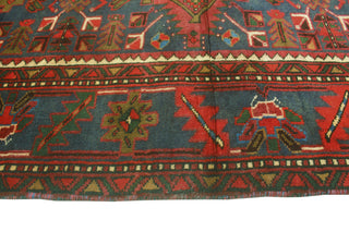 Fine Vintage Distressed Tajwar Rust/Blue Runner, 3'4 x 11'1