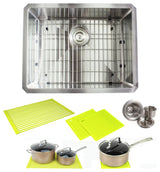 23" 16 Gauge Undermount Single Bowl Stainless Steel Sink Package