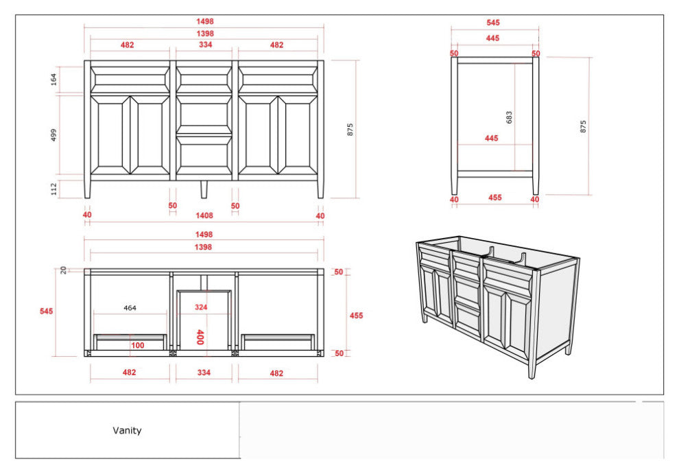 Santa Monica 60 Double Sink Bathroom Vanity in Whitewashed Teak 2" Empira Quartz