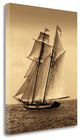 18" Sailing the Dramatic Seas Sepia Tone Giclee Wrap Canvas Wall Art