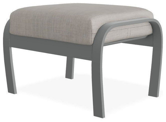 Belle Isle Cushion Outdoor Ottoman, Cast Silver/Graphite