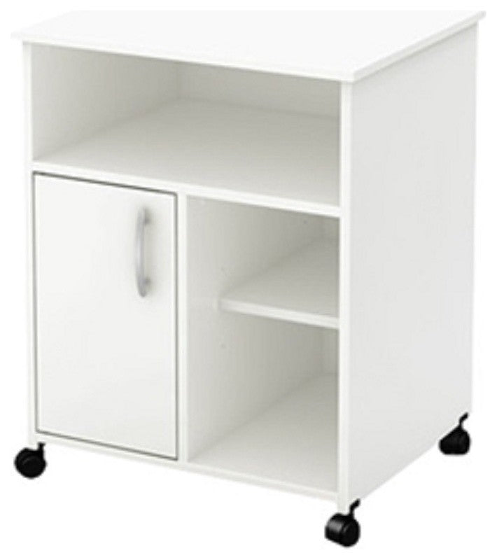 Modern Home Office Printer Stand Cart With Casters, White