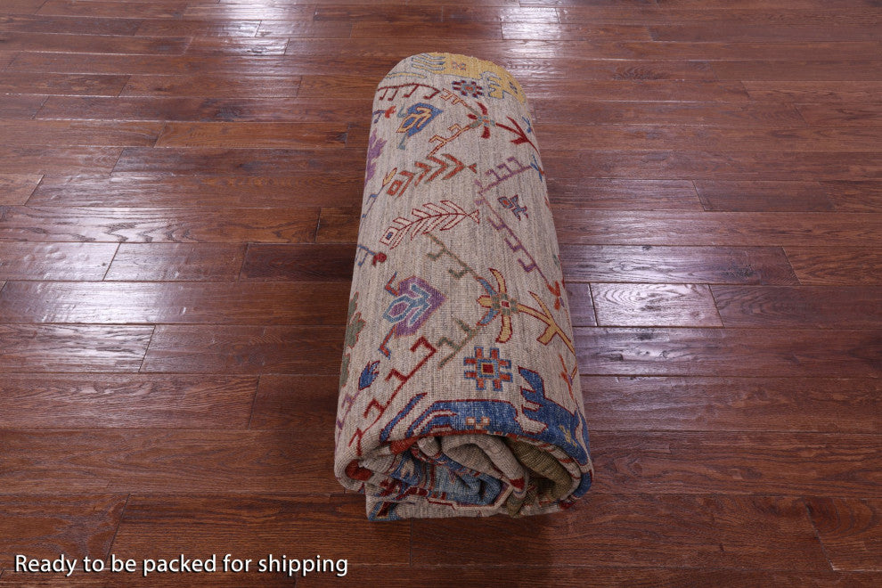 Turkish Oushak Handmade Wool Rug 9' 6" X 13' 7" - Q12642