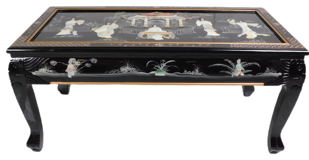 Ball and Claw Lacquer Mother of Pearl Inlaid Dragon Coffee Table