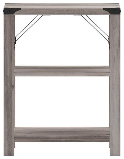 Wyatt Modern Farmhouse Wooden 3 Tier End Table, Gray Wash