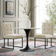 Side Dining Chair, Set of 2, Fabric, Metal, Black Beige, Cafe Bistro Restaurant