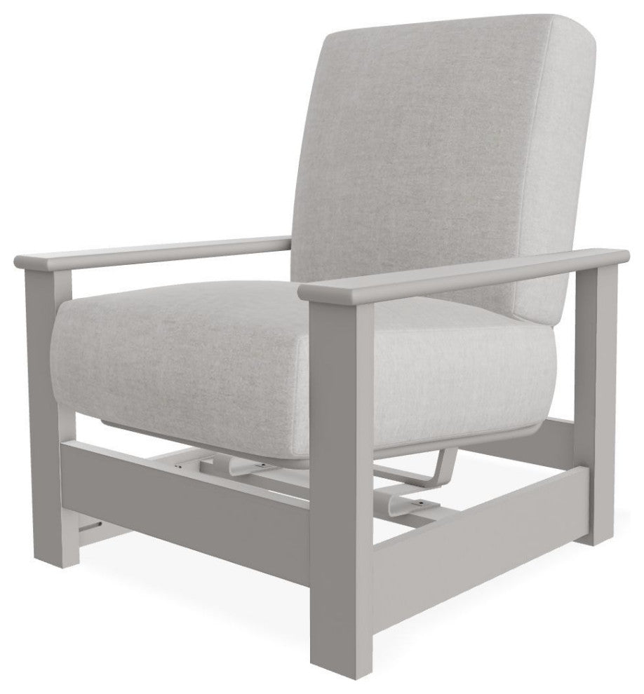 Leeward Deep Seat Outdoor Armchair with Hidden Motion, Charter Silk/Warm Gray