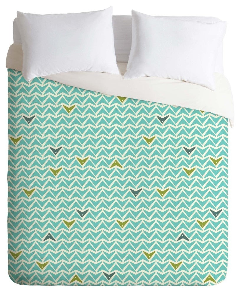 Deny Designs Heather Dutton Take Flight Aqua Duvet Cover - Lightweight