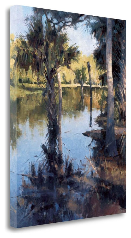 "Palms On Water I" By Larry Moore, Giclee Print on Gallery Wrap Canvas
