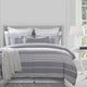 Lane Stripe Duvet Set, Super Queen Gray, 3 Piece
