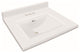 Transolid Savannah 37"x22" Single Bowl Vanity Top, Solid White