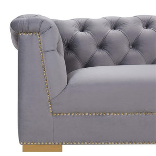 Farah Velvet Sofa, Gray