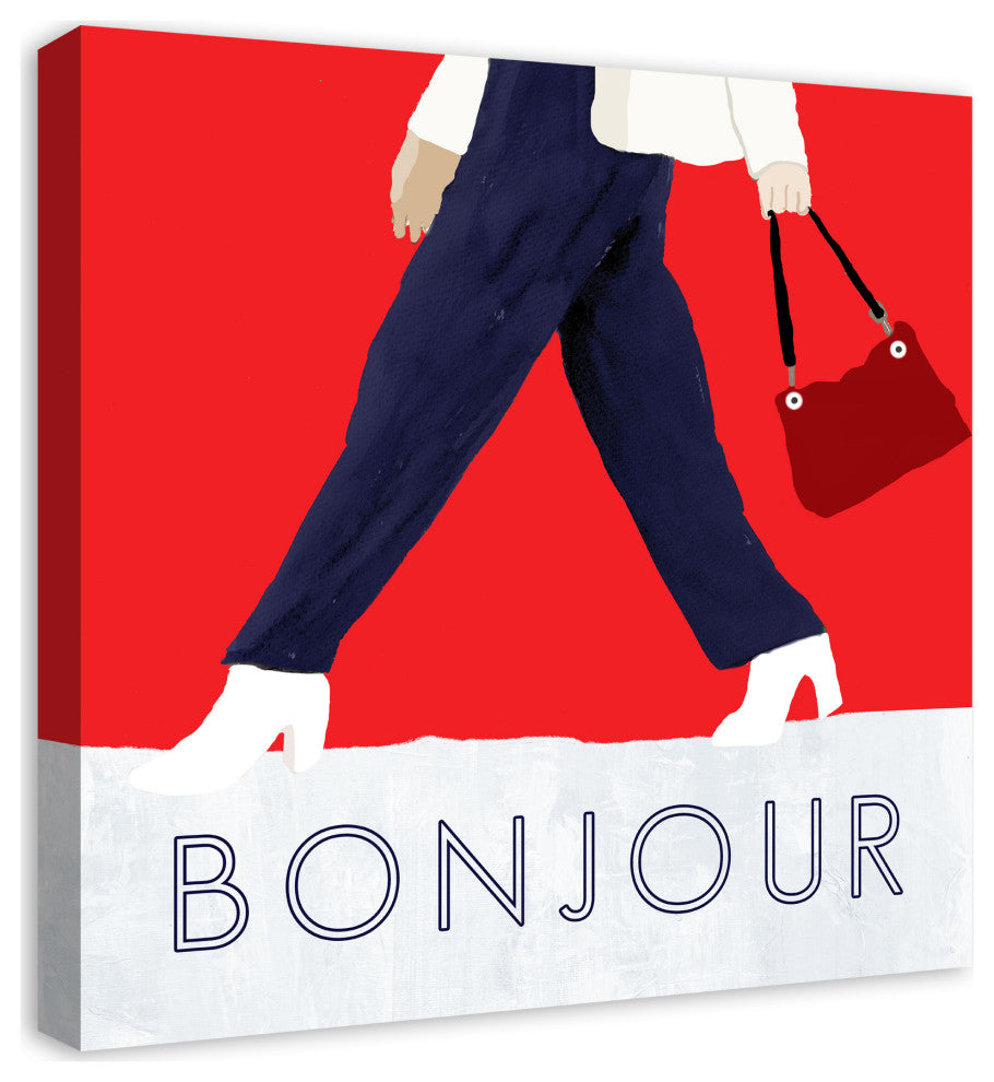 Bonjour 24x24 Canvas Wall Art