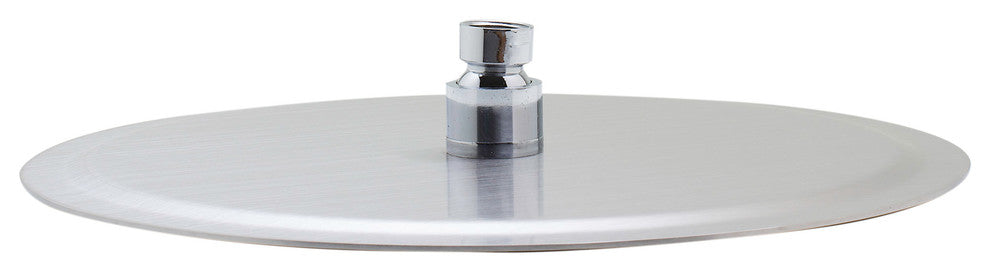 Solid Ultra Thin Rain Shower Head, Brushed Stainless Steel, 12", Round