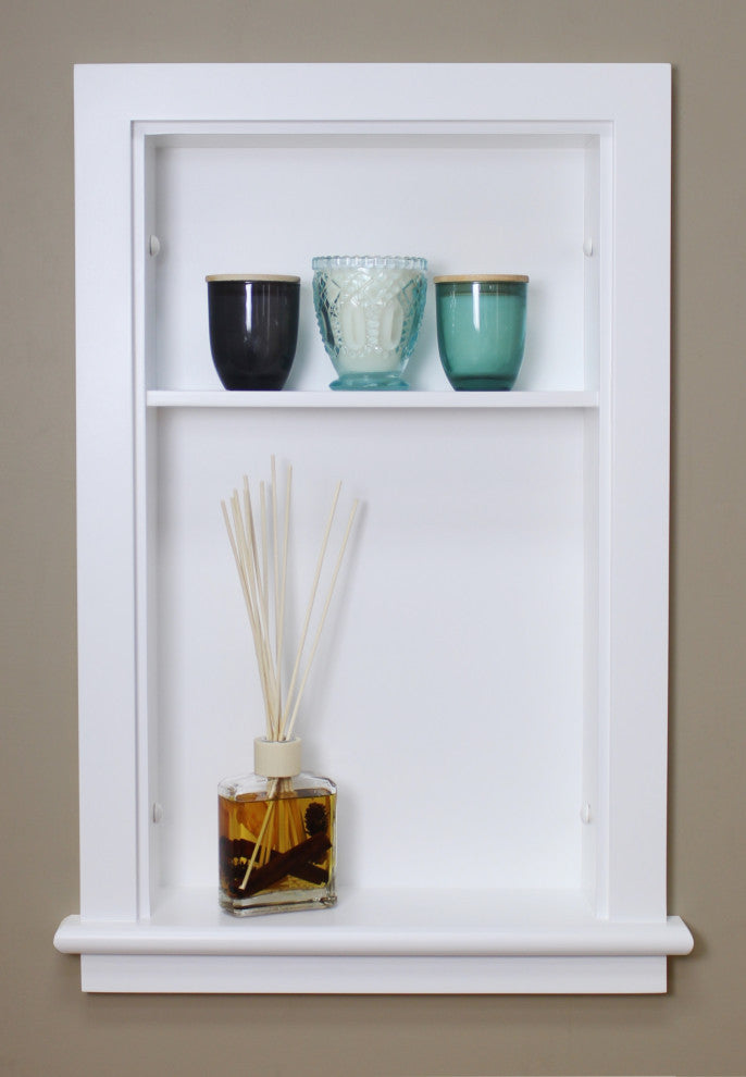 Extra Large/14x24 Aiden Wall Niche by Fox Hollow Furnishings, White Plain Back 1 Shelf