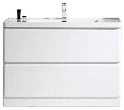 Eviva Glazzy 48" Floor Mount Modern Bathroom Vanity With Single Sink White
