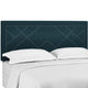 Reese Nailhead King and California King Upholstered Linen Fabric Headboard Azure