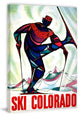 "Ski Colorado" Painting Print on Wrapped Canvas, 12"x18"