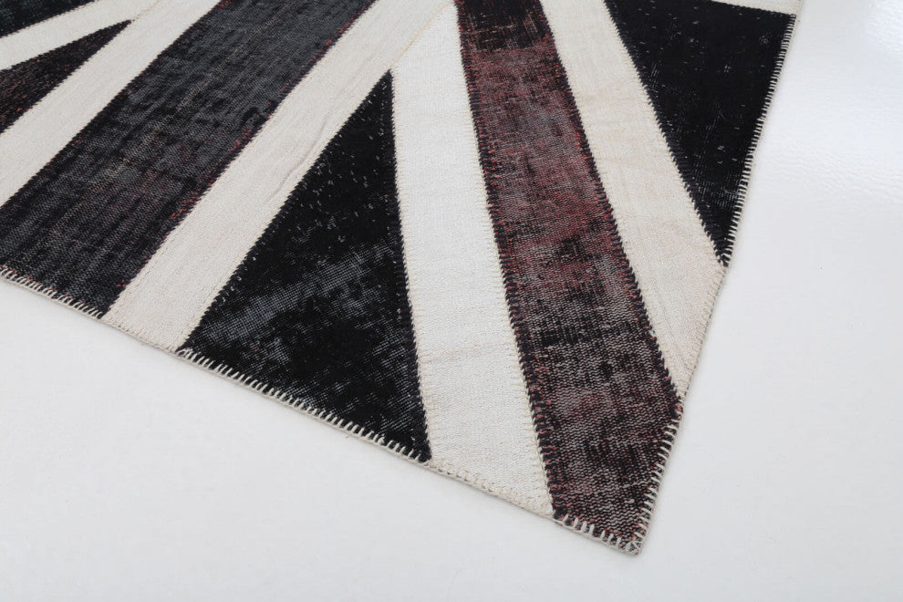 Rug N Carpet - Handmade Oriental 6' 8'' x 9' 10'' Flag Patchwork Rug