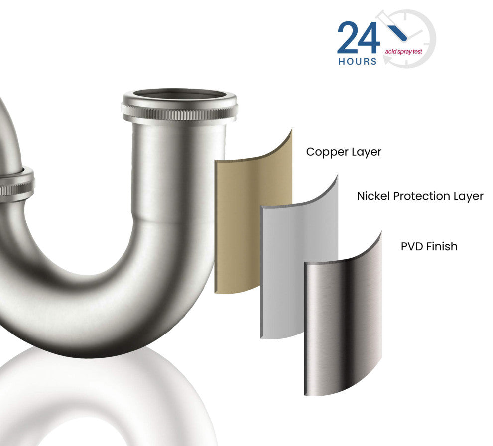 Kibi 1-1/2" P-Trap, Brushed Nickel