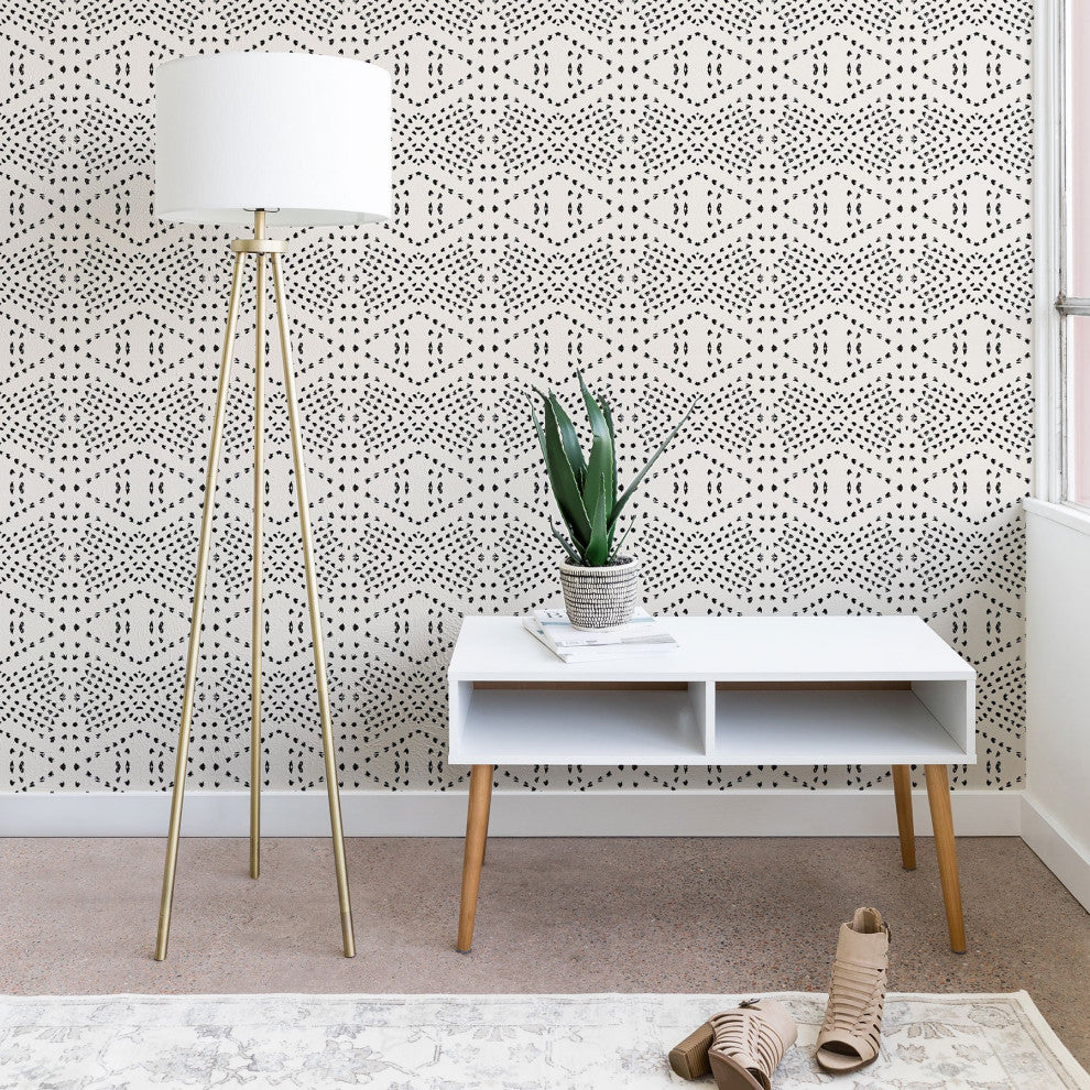 Deny Designs Holli Zollinger Boho Tile Wallpaper, Black, 2'x10'