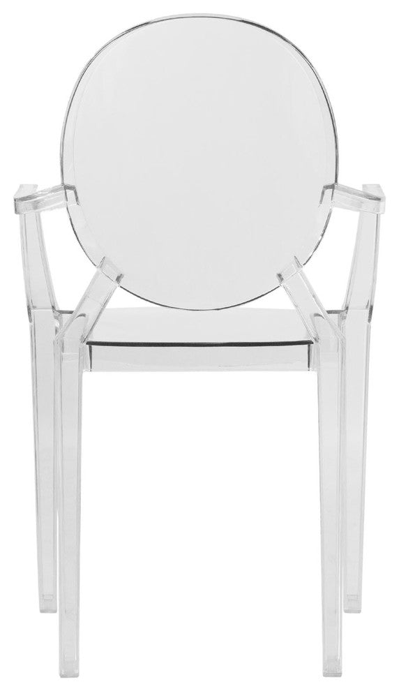 LeisureMod Carroll Modern Acrylic Dining Side Chair, Set of 2, Clear