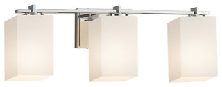 Fusion Era 3-Light Bath Bar, Square/Flat, Chrome, Opal, LED