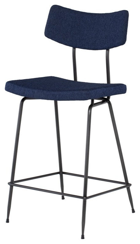 Soli True Blue Fabric Counter Stool