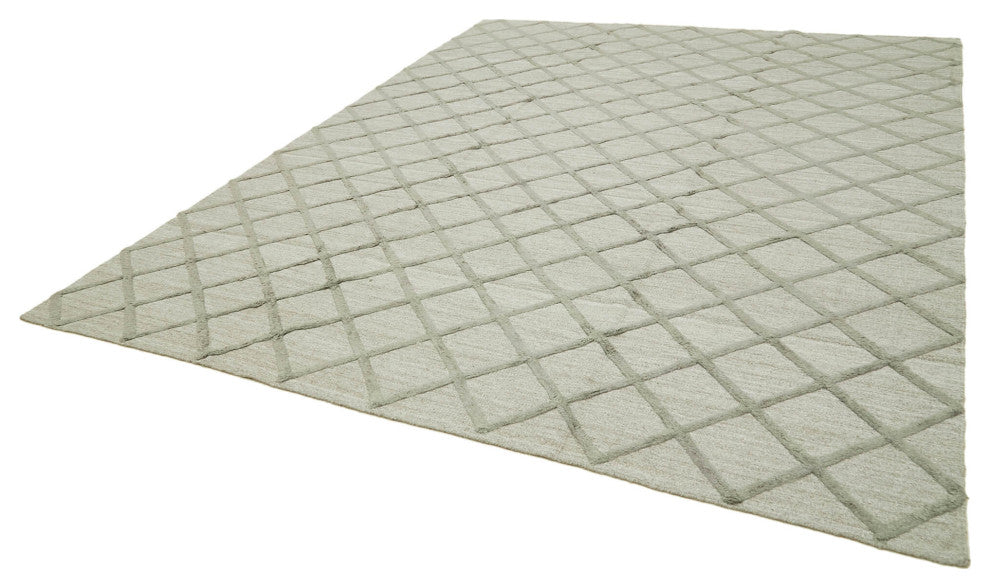 Rug N Carpet - Hand-knotted Modern Design 9' 0'' x 12' 0'' Wool Unique Kilim Rug