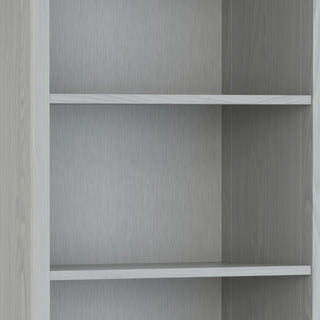 Amherst SOLID WOOD 5 Shelf Bookcase, Fog Grey