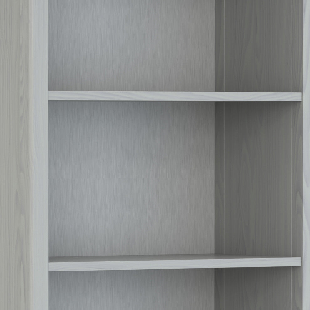 Amherst SOLID WOOD 5 Shelf Bookcase, Fog Grey