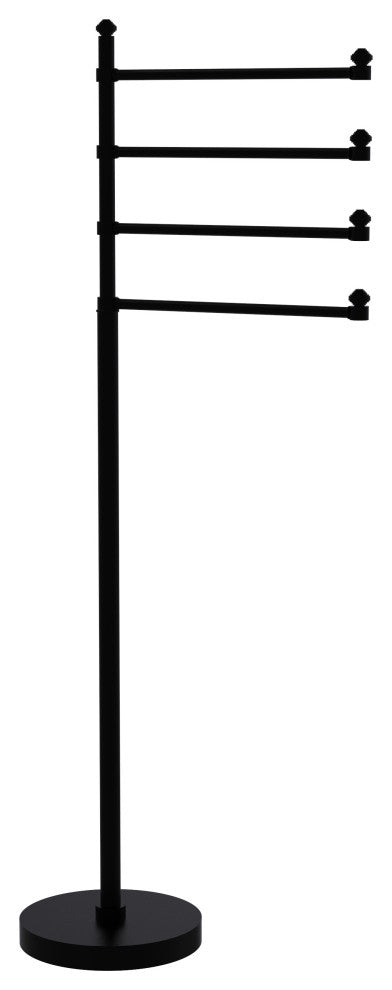 Southbeach Free Standing 4 Pivoting Swing Arm Towel Stand, Matte Black