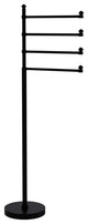 Southbeach Free Standing 4 Pivoting Swing Arm Towel Stand, Matte Black