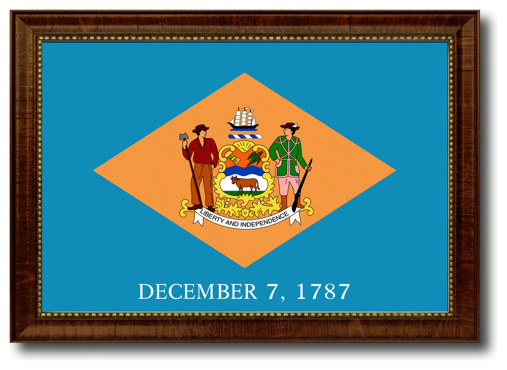 Delaware State Flag Canvas Print, 27"x39"