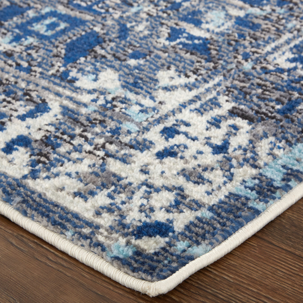 Weave & Wander Bellini Rug, Blue/Rust/Gray, 9ft-2in x 12ft-4in Rug