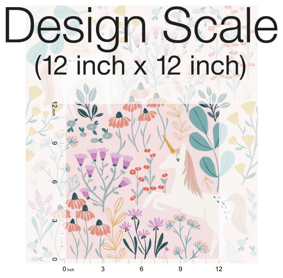 Pink & Green Unicorn Paradise Peel & Stick Wallpaper