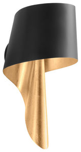 Lucia 1-Light Wall Sconce, Vintage Gold Leaf And Soft Black