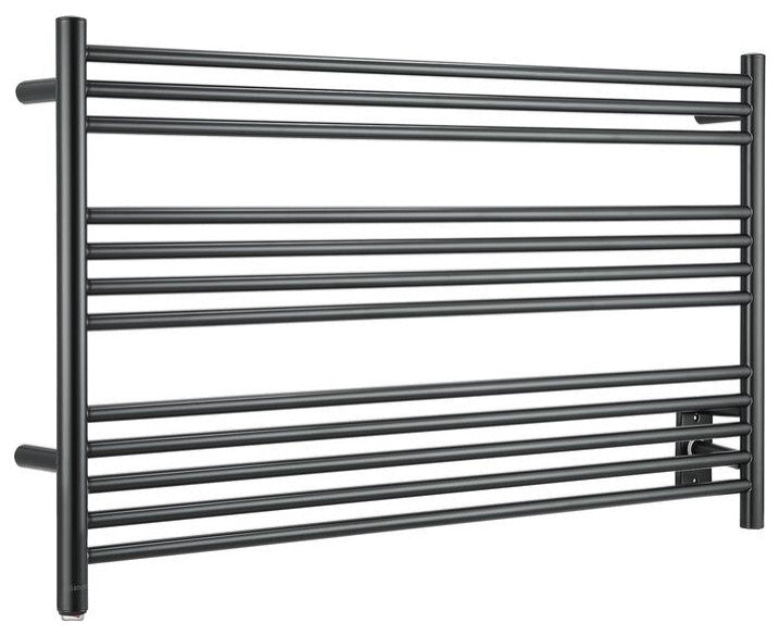 Amplia Dual 12-Bar Hardwired and Plug-in Towel Warmer, Matte Black